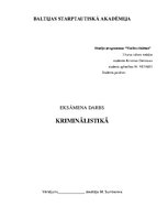 Referāts 'Kriminālistika', 1.