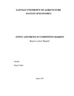 Referāts 'Supply and Pricing in Competitive Markets', 1.