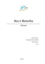 Referāts 'Kas ir retorika', 1.