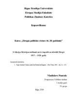 Konspekts 'Krievijas notikumi un to iespaids uz stāvokli Eiropā 1917.-1920.gadā', 1.
