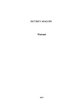Referāts 'Security Analysis: Warrant (Finance)', 1.