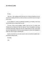 Eseja 'An Informal Letter', 1.