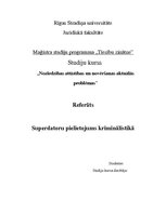 Referāts 'Superdatoru pielietojums kriminālistikā', 1.