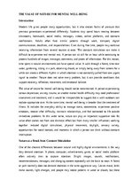 Eseja 'The value of nature for mental well-being', 1.