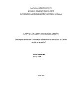 Referāts 'Latvijas Valsts vēstures arhīvs', 1.