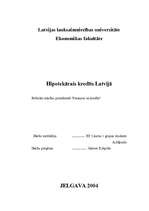 Referāts 'Hipotekārais kredīts Latvijā', 1.