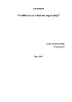 Referāts 'Konflikti un to risināšana organizācijā', 1.