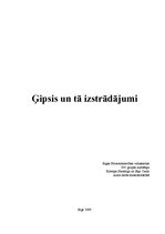 Referāts 'Ģipsis un tā izstrādājumi', 1.