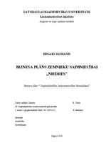 Biznesa plāns 'Biznesa plāns z/s "Niedres"', 1.