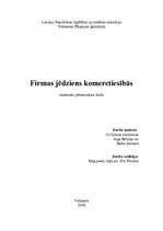 Konspekts 'Firmas jēdziens komerctiesībās', 1.