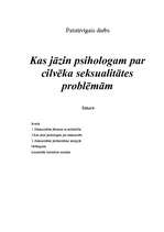Referāts 'Kas jāzin psihologam par cilvēka seksualitātes problēmām', 1.