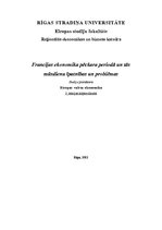 Konspekts 'Francijas ekonomika pēckara periodā un tās mūsdienu īpatnības un problēmas', 1.