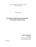 Referāts 'No fiziskas un emocionālas vardarbības cietuša bērna pašvērtējums', 1.