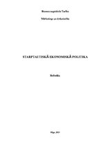 Referāts 'Starptautiskā ekonomiskā politika', 1.
