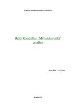 Referāts 'Brāļu Kaudzīšu romāna "Mērnieku laiki" analīze', 1.
