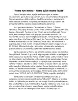 Eseja 'Roma nav mirusi, Roma dzīvo mums līdzās', 1.