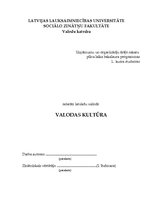 Referāts 'Valodas kultūra', 1.