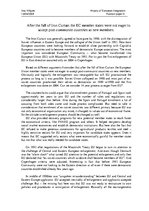 Eseja 'After the Fall of Iron Curtain the EC Member States were not Eager to Accept Pos', 1.