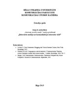 Eseja 'Interneta sociālie mediji. Blogu, sociālo tīklu, web 2.0 iespējas', 1.