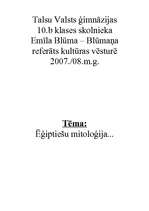 Referāts 'Ēģiptiešu mitoloģija', 1.