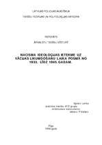 Referāts 'Nacisma ideoloģijas ietekme uz Vācijas likumdošanu laika posmā no 1933. līdz 194', 1.