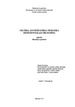 Referāts 'Cilvēka atsvešinātības tematika eksistenciālajā filosofijā', 1.