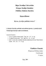 Konspekts 'Latviešu politiskā nacionālisma ģenēze. Pirmais pasaules karš. Neatkarīgas Latvi', 1.