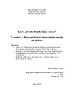 Konspekts 'Rietumu liberālā demokrātija: teorija un prakse', 1.