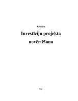 Referāts 'Investīciju projekta novērtēšana', 1.