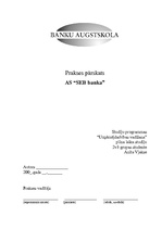 Prakses atskaite 'Prakse a/s "SEB banka"', 1.