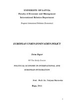 Referāts 'European Union Innovation Policy', 1.