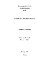 Prakses atskaite 'Zvērinātu advokātu birojs', 1.