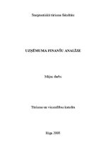 Referāts 'Uzņēmuma X finanšu analīze', 1.