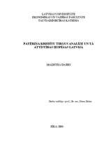 Diplomdarbs 'Patēriņa kredītu tirgus analīze un tā attīstības iespējas Latvijā', 1.
