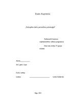 Referāts 'Personības psiholoģija', 1.