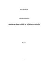 Konspekts 'Jaunākie pētījumi sociālajā un juridiskajā psiholoģijā - informatīvais ziņojums', 1.
