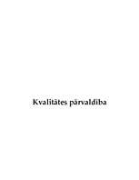 Referāts 'Kvalitātes pārvaldība', 1.