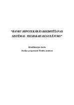 Diplomdarbs 'Banku hipotekārās kreditēšanas sistēmas tiesiskais regulējums', 1.