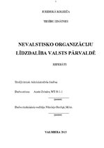 Referāts 'Nevalstisko organizāciju līdzdalība valsts pārvaldē', 1.
