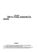 Referāts 'Bērnu - kreiļu adaptācija mācībām skolā', 1.