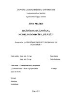 Referāts 'Ražošanas plānošana modeļsaimniecībā "Pīlādži"', 1.
