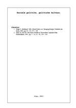 Eseja 'Sociālā politika, politiskā kultūra', 1.
