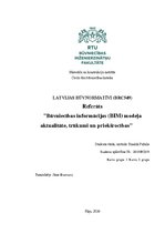Referāts 'Būvniecības informācijas modeļa aktualitāte, trūkumi un priekšrocības', 1.
