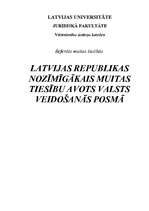 Referāts 'Latvijas Republikas nozīmīgākais muitas tiesību avots valsts veidošanās posmā', 1.