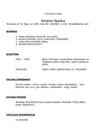 Paraugs 'Curriculum Vitae ', 1.