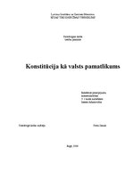Referāts 'Konstitūcija kā valsts pamatlikums', 1.