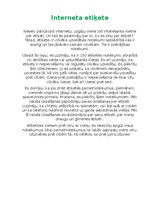 Eseja 'Interneta etiķete', 1.