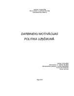 Referāts 'Darbinieka motivācija uzņēmumā', 1.