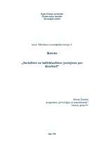 Referāts 'Socialitāte un individualitāte - jautājums par identitāti', 1.