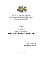 Paraugs 'Valūtas kursa prognozēšana', 1.